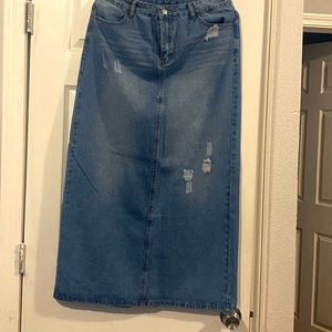 Shein denim maxi skirt